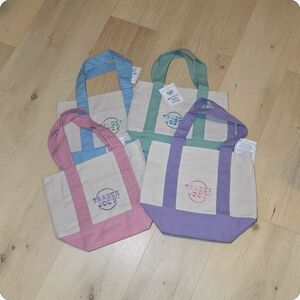 Trader Joe's Canvas Pastel Mini Tote Bag Set of 4 Limited Release 2026